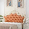 White Tufted Upholstered Portman-Shape Twin Headboard Image - 11