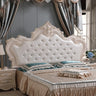 White Tufted Upholstered Portman-Shape Twin Headboard Image - 2