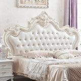 White Tufted Upholstered Portman-Shape Twin Headboard Image - 3