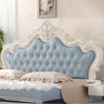 White Tufted Upholstered Portman-Shape Twin Headboard Image - 5