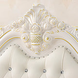 White Tufted Upholstered Portman-Shape Twin Headboard Image - 8