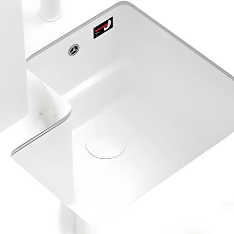 White Undermount Ceramic Overflow Hole Specialty Sink Image - 1