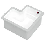 White Undermount Ceramic Overflow Hole Specialty Sink Image - 2