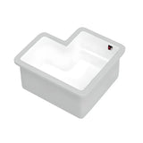 White Undermount Ceramic Overflow Hole Specialty Sink Image - 3