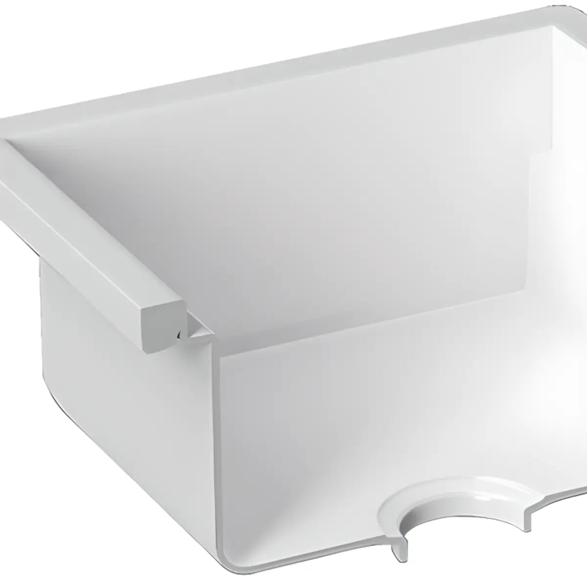 White Undermount Ceramic Overflow Hole Specialty Sink Image - 4