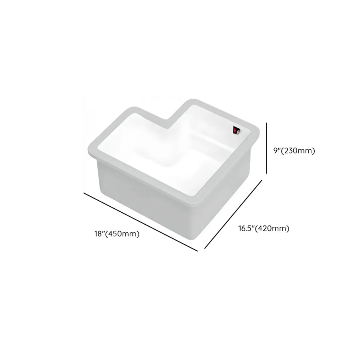 White Undermount Ceramic Overflow Hole Specialty Sink 