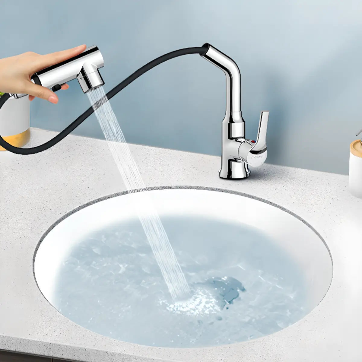 White Undermount Oval Ceramic Sink with Overflow Hole Image - 7