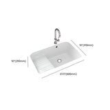 White Undermount Rectangle Ceramic Bathroom Sink #size