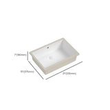 White Undermount Rectangle Vitreous China Bathroom Sink Image - 23