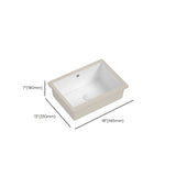 White Undermount Rectangle Vitreous China Bathroom Sink Image - 25