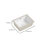 White Undermount Rectangle Vitreous China Bathroom Sink Image - 26