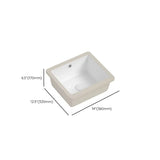 White Undermount Rectangle Vitreous China Bathroom Sink Image - 27