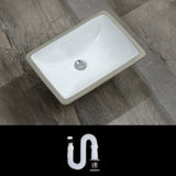 White Undermount Rectangular Ceramic Bathroom Sink Image - 13