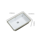 White Undermount Rectangular Ceramic Bathroom Sink Image - 19