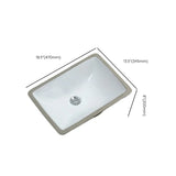 White Undermount Rectangular Ceramic Bathroom Sink Image - 20