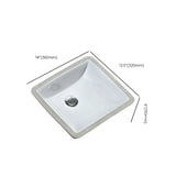 White Undermount Rectangular Ceramic Bathroom Sink Image - 23