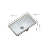 White Undermount Rectangular Ceramic Bathroom Sink Image - 25