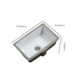 White Undermount Rectangular Ceramic Bathroom Sink Image - 27