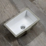 White Undermount Rectangular Ceramic Bathroom Sink Image - 4