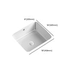 White Undermount Rectangular Ceramic Bathroom Sinks Image - 31