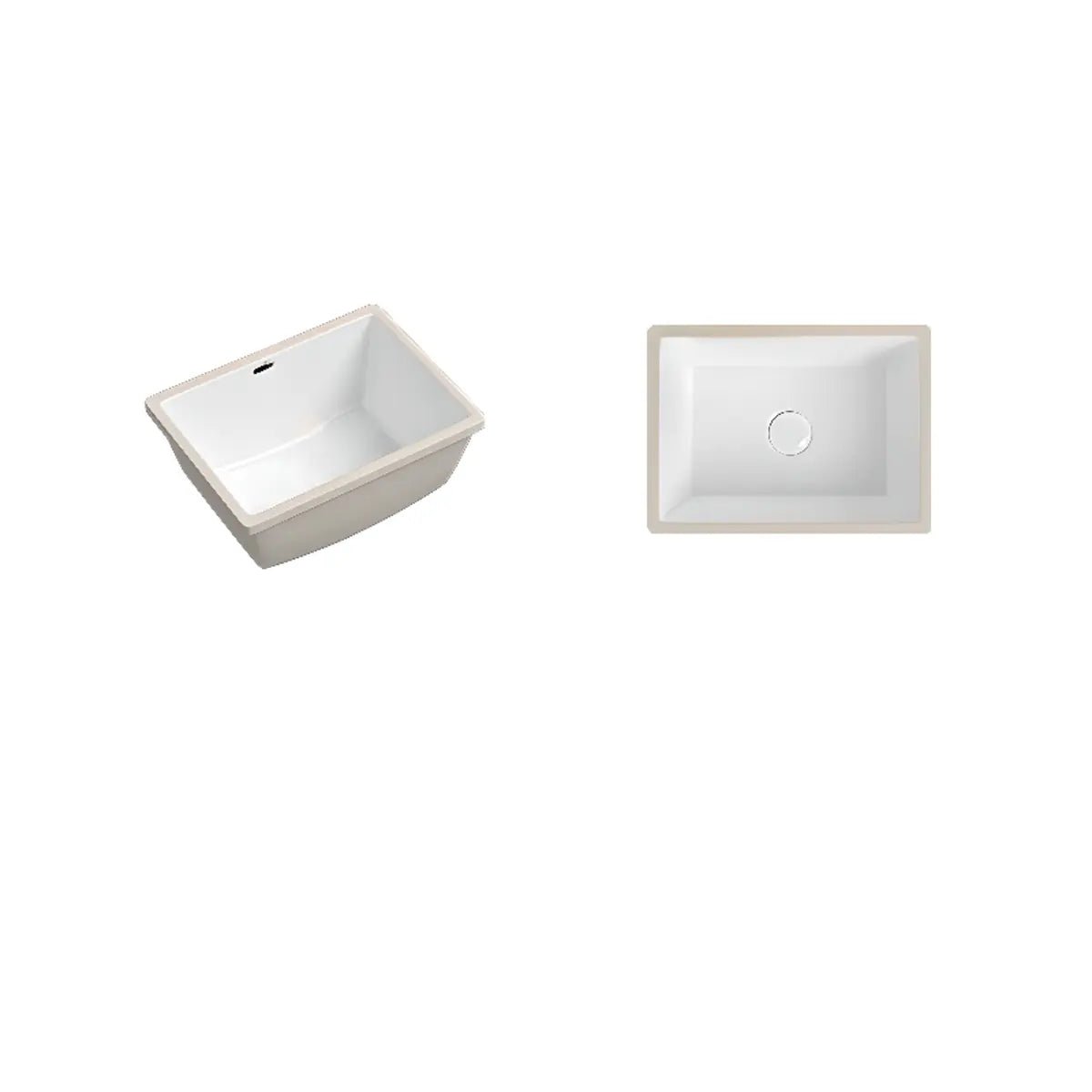 White Undermount Rectangular Ceramic Bathroom Sinks Image - 6