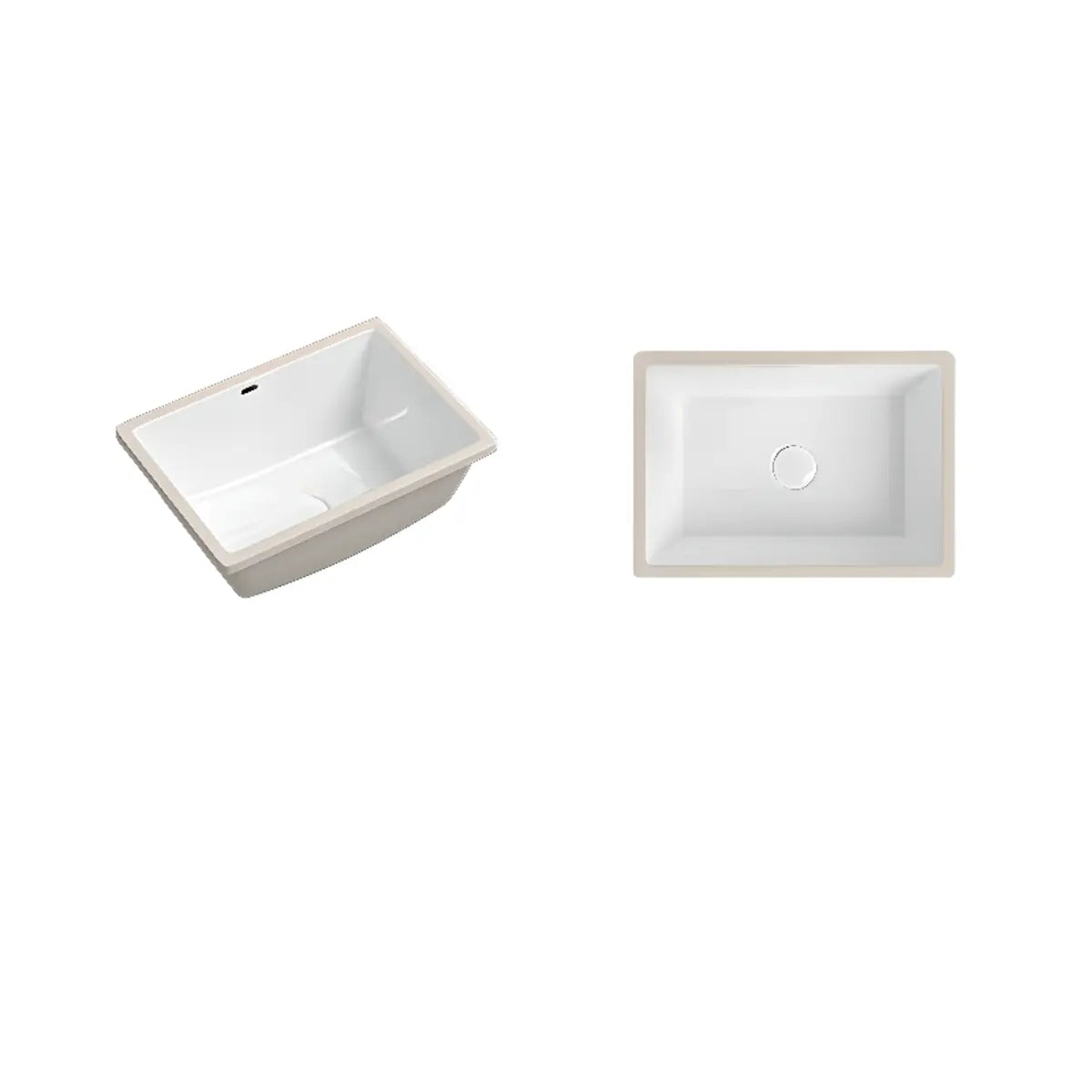 White Undermount Rectangular Ceramic Bathroom Sinks Image - 8