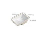 White Undermount Rectangular Ceramic Right Trapway Sink Image - 18