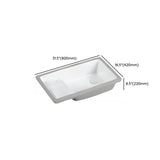 White Undermount Rectangular Ceramic Right Trapway Sink Image - 20