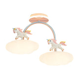 White Unicorn and Cloud Ambient Semi-Flush Mount Light  Image - 6