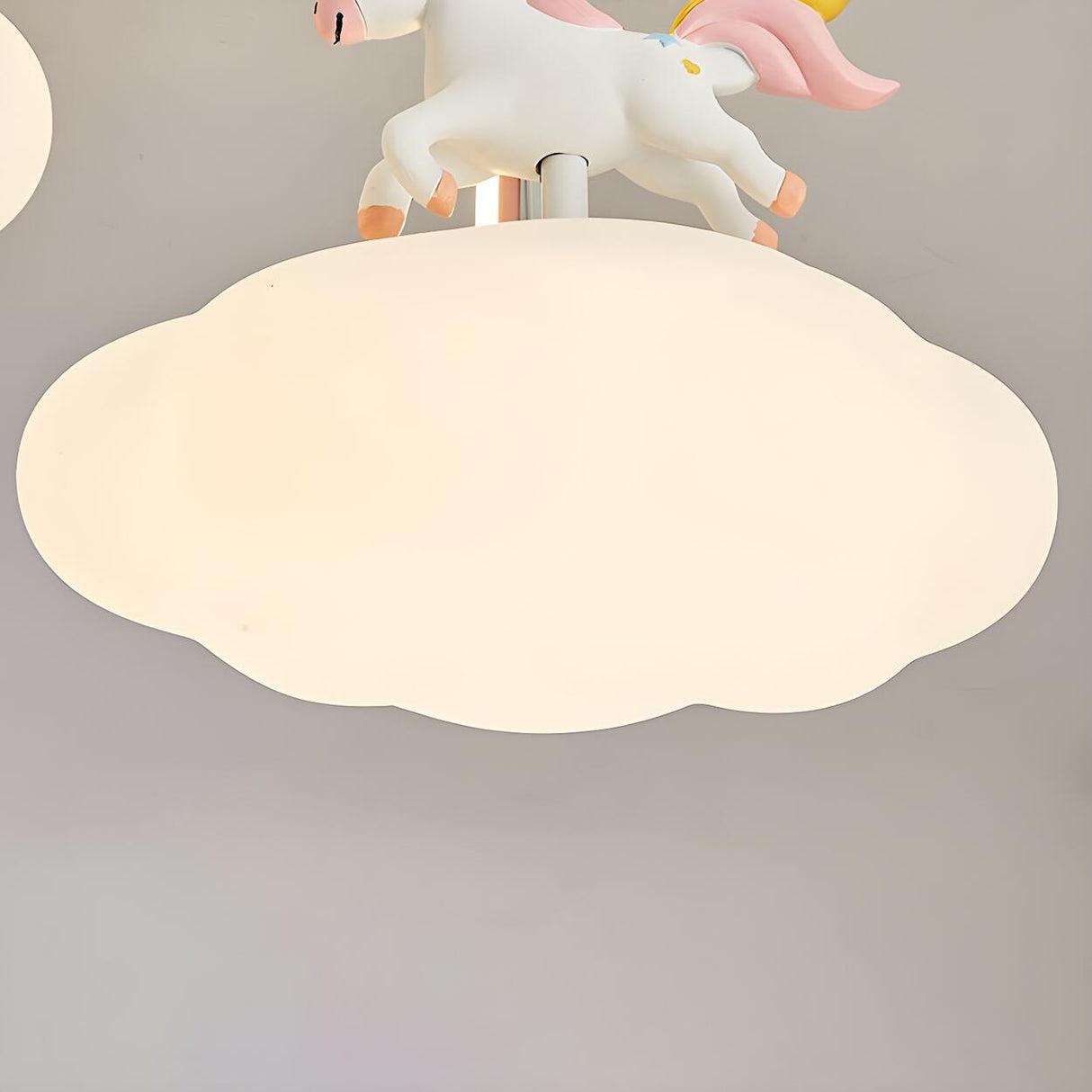 White Unicorn and Cloud Ambient Semi-Flush Mount Light  Image - 9