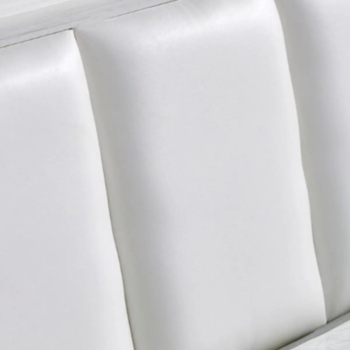 White Upholstered Full Panel Headboard with Shelves Image - 4