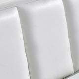 White Upholstered Full Panel Headboard with Shelves Image - 4