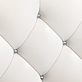 White Upholstered Headboard Tufted Queen Panel Bed Image - 8