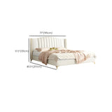 White Upholstered Headboard Wingback Bed with Storage Image - 10