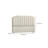 White Upholstered Stepped Headboard with Nailhead Trim Image - 10