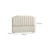 White Upholstered Stepped Headboard with Nailhead Trim #size