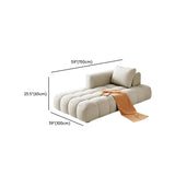 White Upholstered Tufted Corner Lounge Chair with Pillow Image - 8