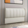 White Upholstered Wooden Frame Wingback Headboard Image - 3