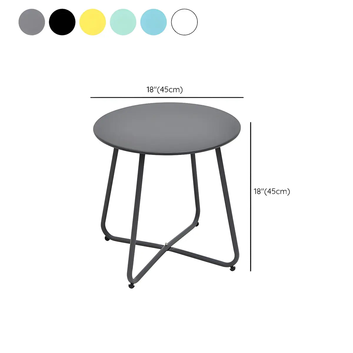 White UV Resistant Metal Frame Round Coffee Table 