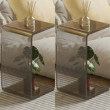 White Versatile Acrylic C-Shaped Square Side Table Image - 11