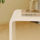 White Versatile Acrylic C-Shaped Square Side Table Image - 14