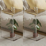 White Versatile Acrylic C-Shaped Square Side Table Image - 15