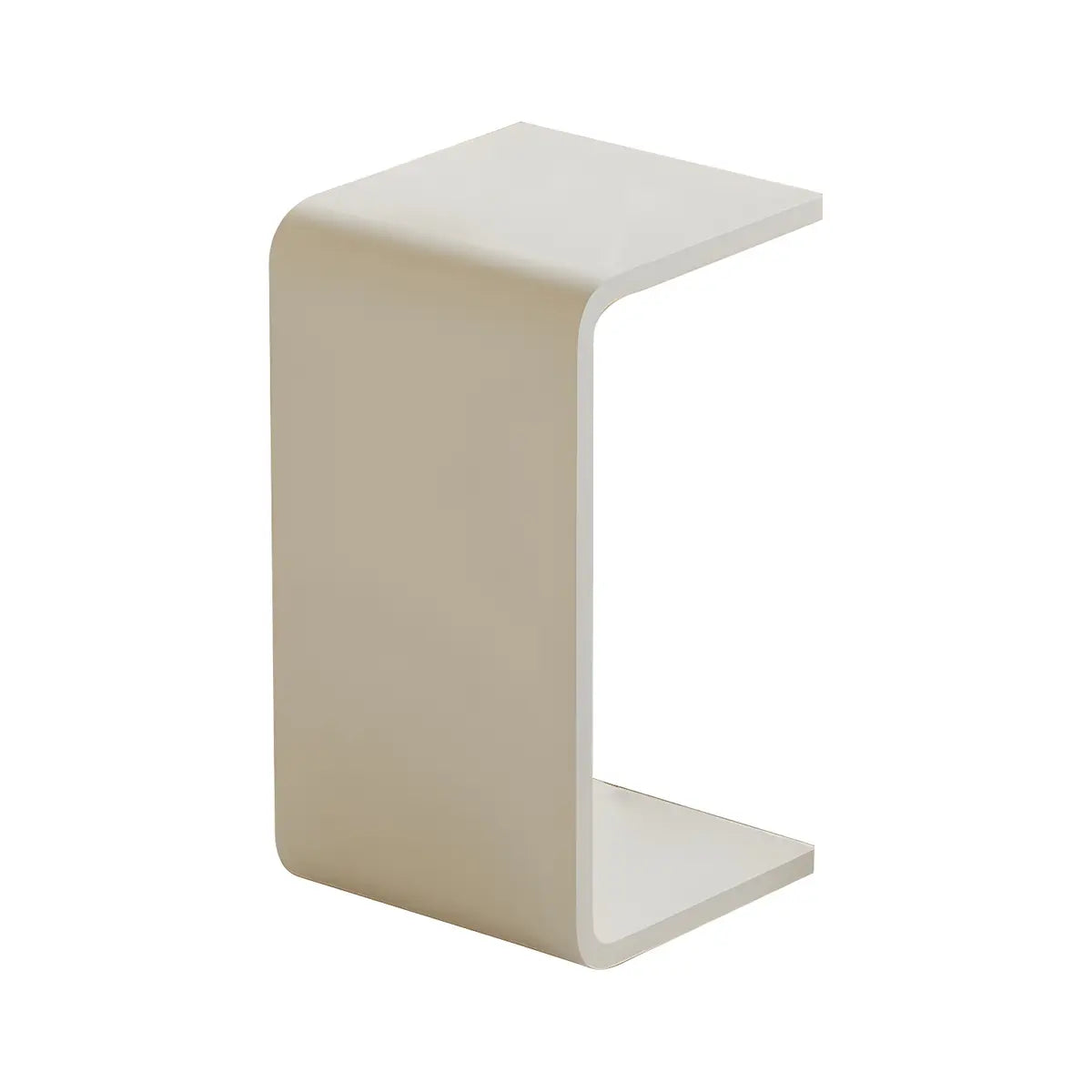 White Versatile Acrylic C-Shaped Square Side Table Image - 17