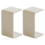 White Versatile Acrylic C-Shaped Square Side Table Image - 9