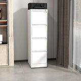 White Vertical Lockable Storage Drawer Filing Cabinet Image - 19