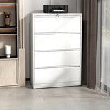 White Vertical Lockable Storage Drawer Filing Cabinet Image - 34