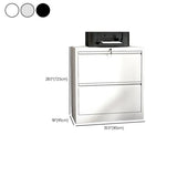 White Vertical Lockable Storage Drawer Filing Cabinet Image - 41