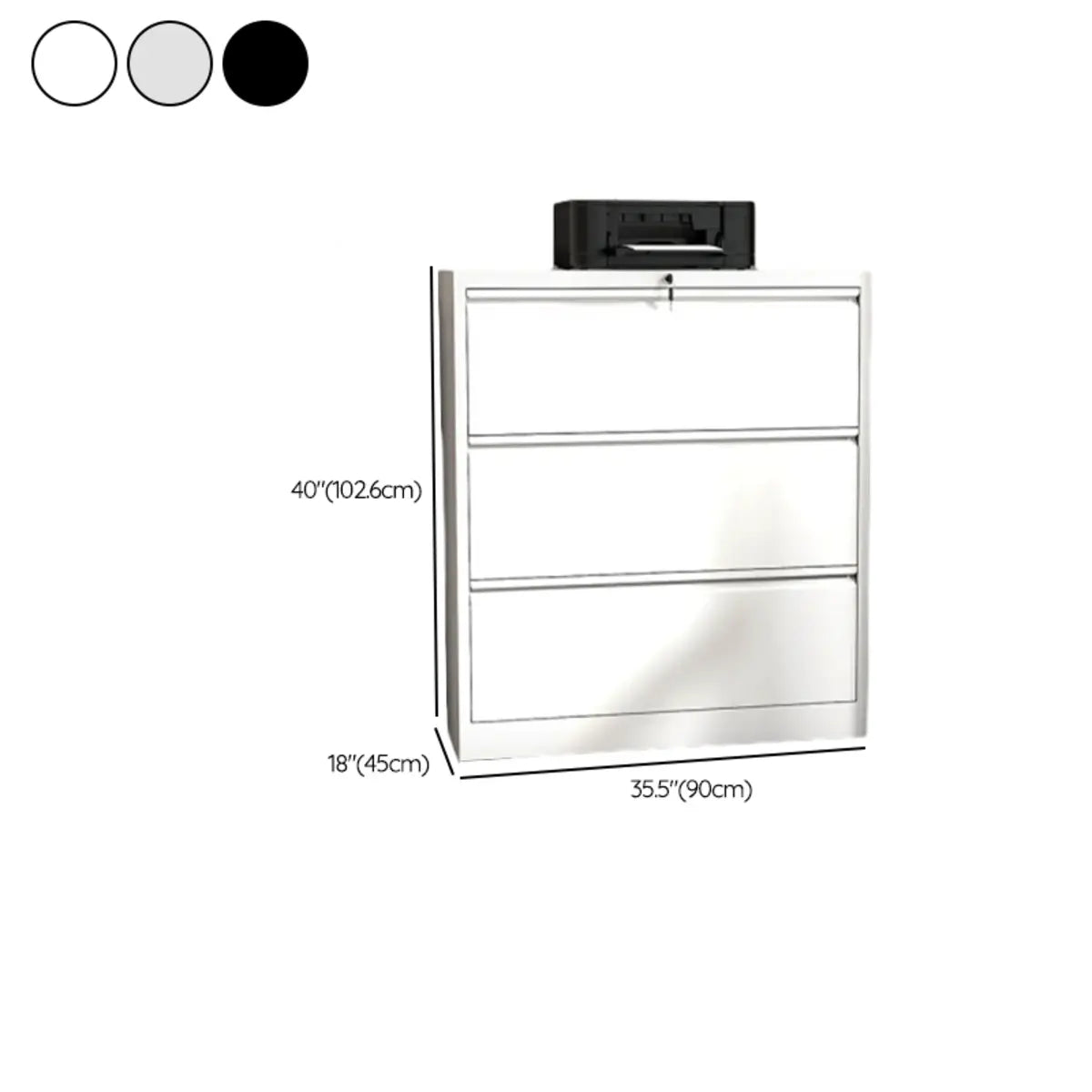 White Vertical Lockable Storage Drawer Filing Cabinet Image - 42