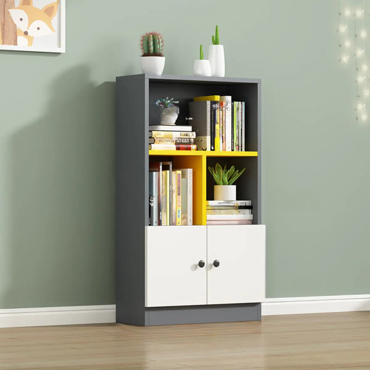 White Vertical Modern Rectangular Storage Bookcase Image - 9