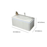 White Wall Mounted Acrylic Bathroom Vanity with Shelves Image - 12